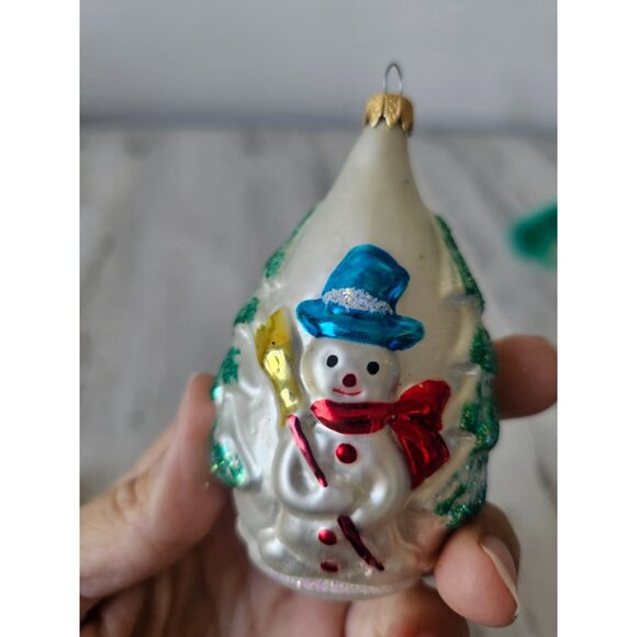 Vintage snowman Columbia Forest house ornament glass tree Xmas - Picture 7 of 9
